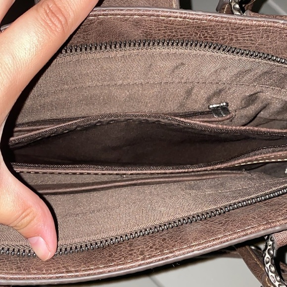 TRINITY RANCH WESTERN BROWN LEATHER PURSE - Picture 8 of 15